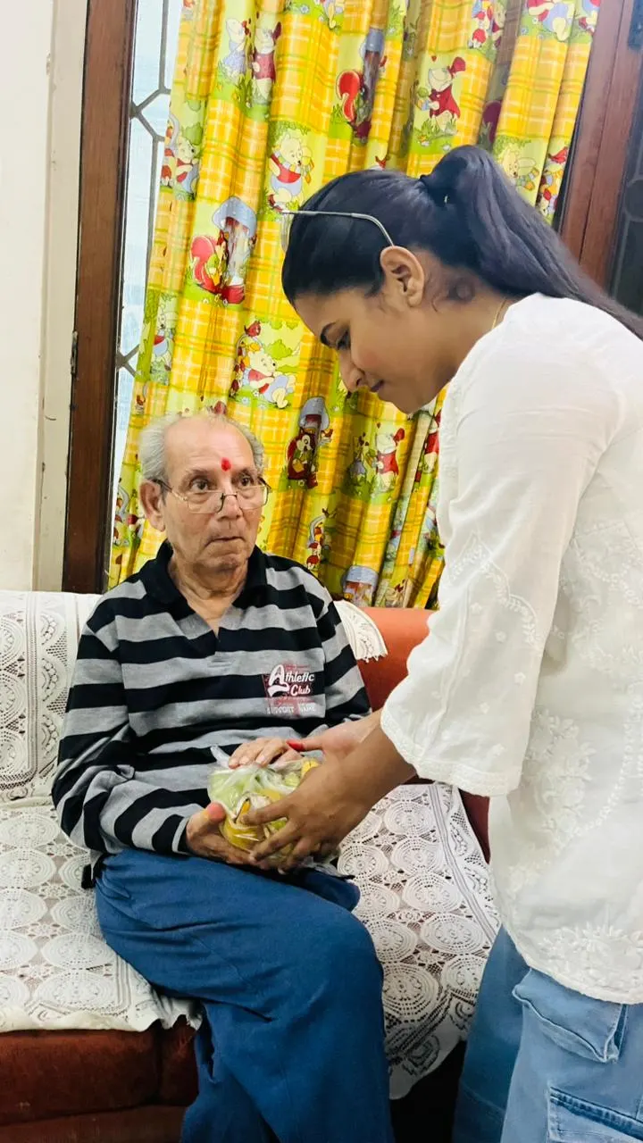 Giving Fruits To the Elderly