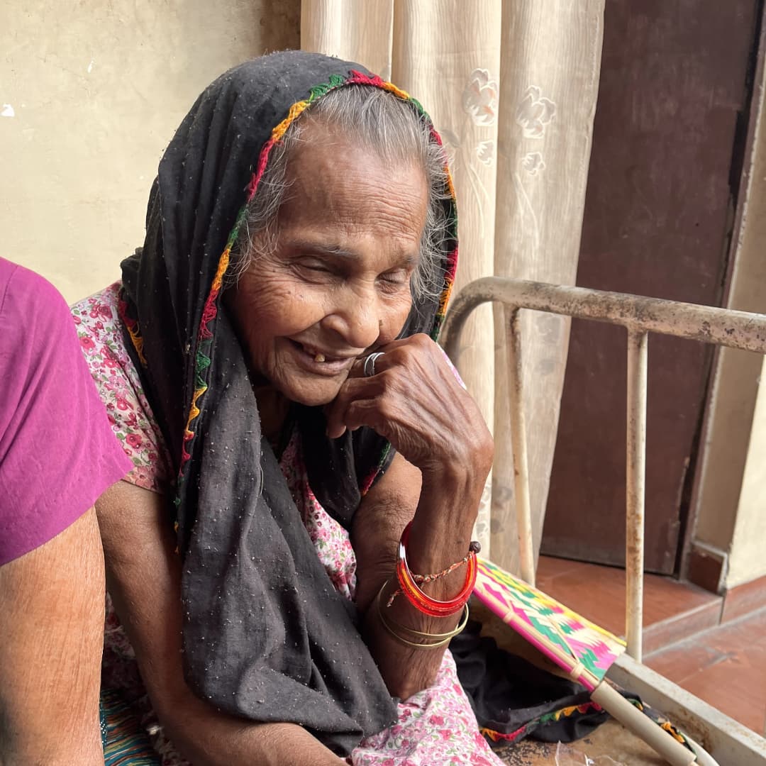 Eyes that lit up with a simple act of care.